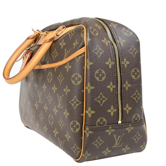 LOUIS VUITTON LV Logo Deauville Hand Bag Monogram Leather Brown M47270 75EB357 - Picture 11 of 16